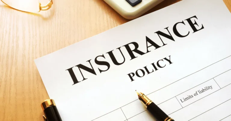 close up of insurance policy