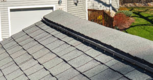 Ridge vents on a dark gray roof in Ossining, NY