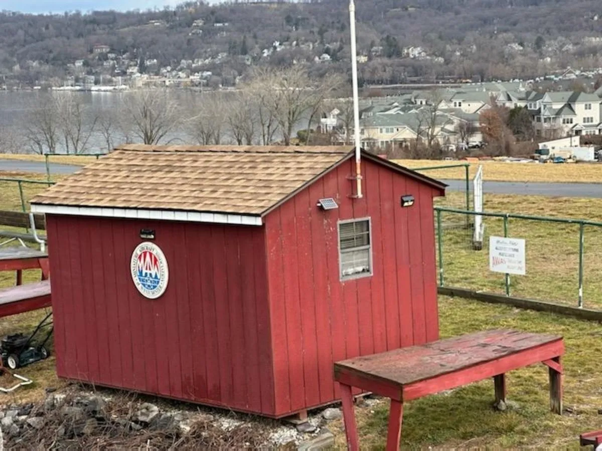 New roof on shed at Croton Point Park model airplane association