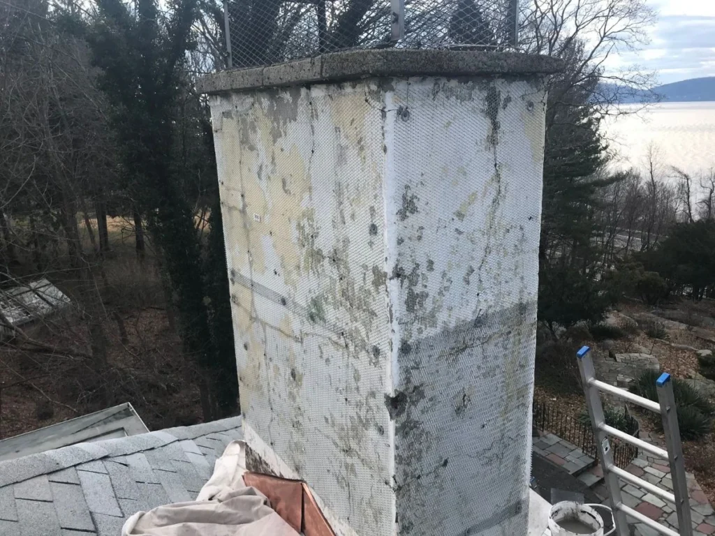 masonry chimney before repair