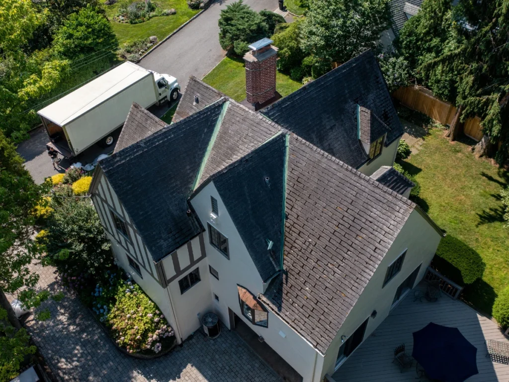 Rear view before GAF Architectural Shingle Roof Replacement Bronxville NY