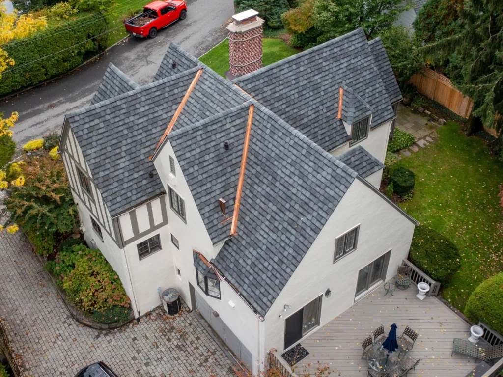 Rear side view after GAF Architectural Shingle Roof Replacement Bronxville NY