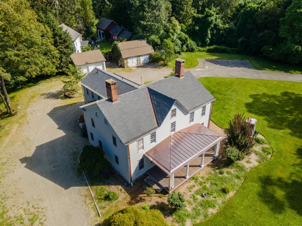 new GAF roof in somers ny with custom copper awning