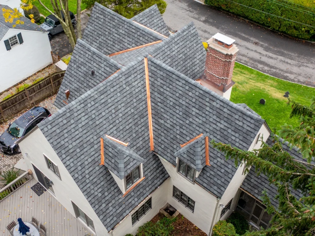 gaf architectural shingles newly installed on home near bedford, ny