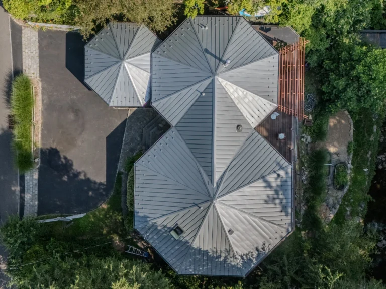 custom fabricated metal roofing on octagon shaped roof in white plains ny